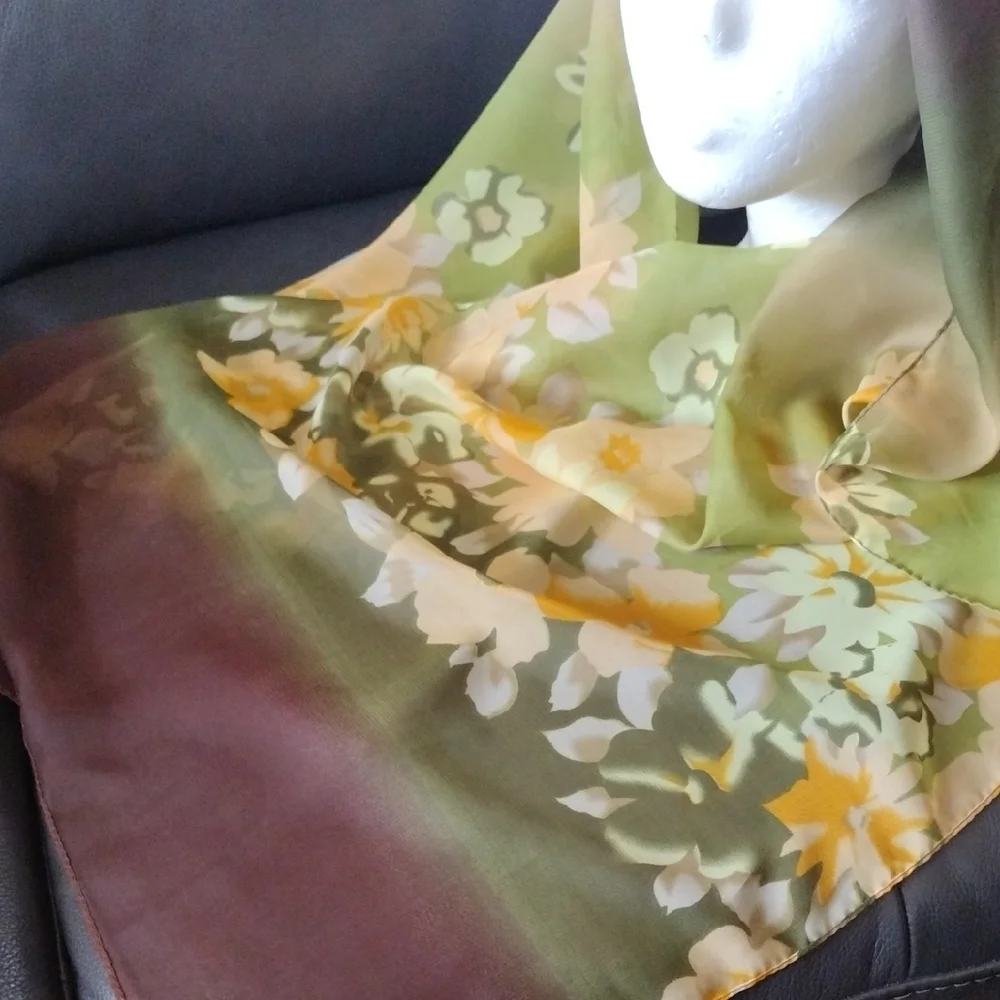 Floral Green and Yellow Women's Scarf